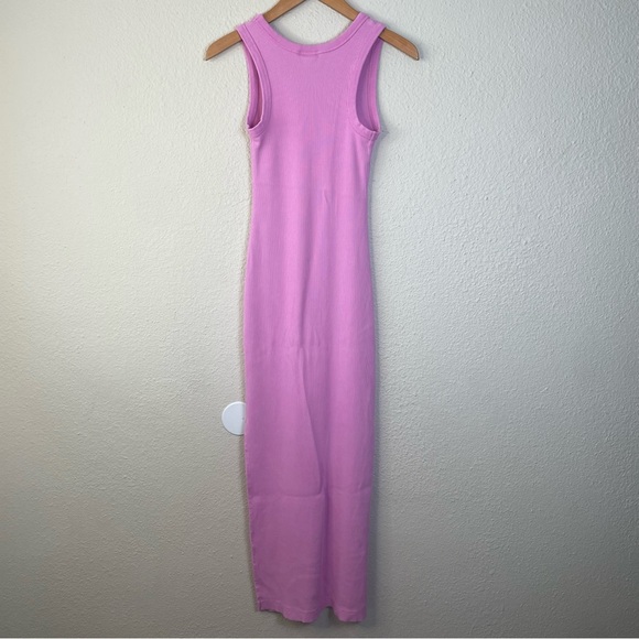 Universal Thread Maxi Dress Women’s S Pink Ribbed Knit Bodycon Slit Sleeveless - Picture 6 of 10